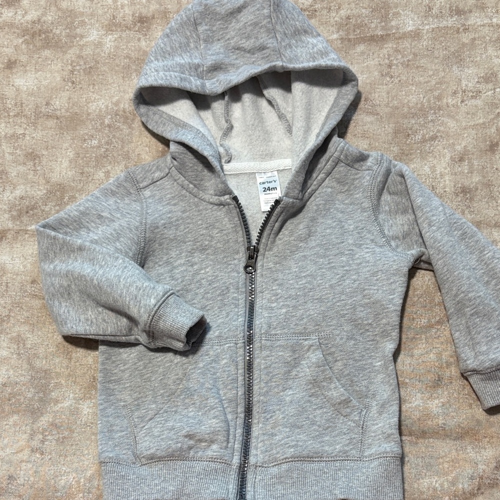 Carter's Heather Gray Kids Zip-Up Hoodie